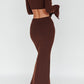 Long Sleeve with Flared Cuffs Knit Maxi Dress