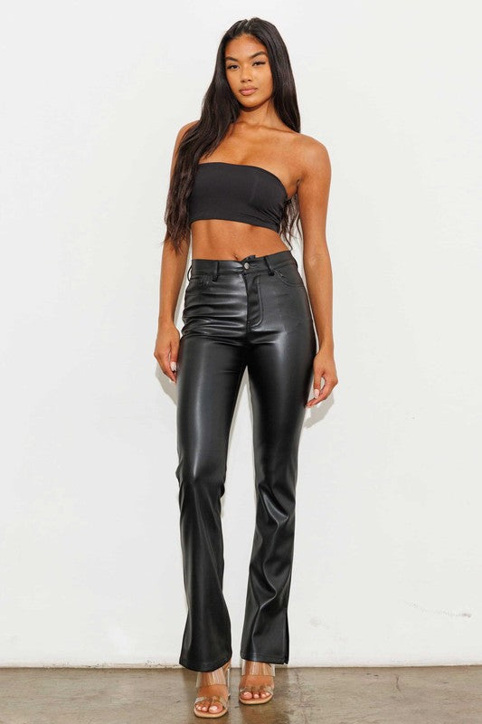 Black High Waist Vegan Leather Pants – Munroe's Boutique