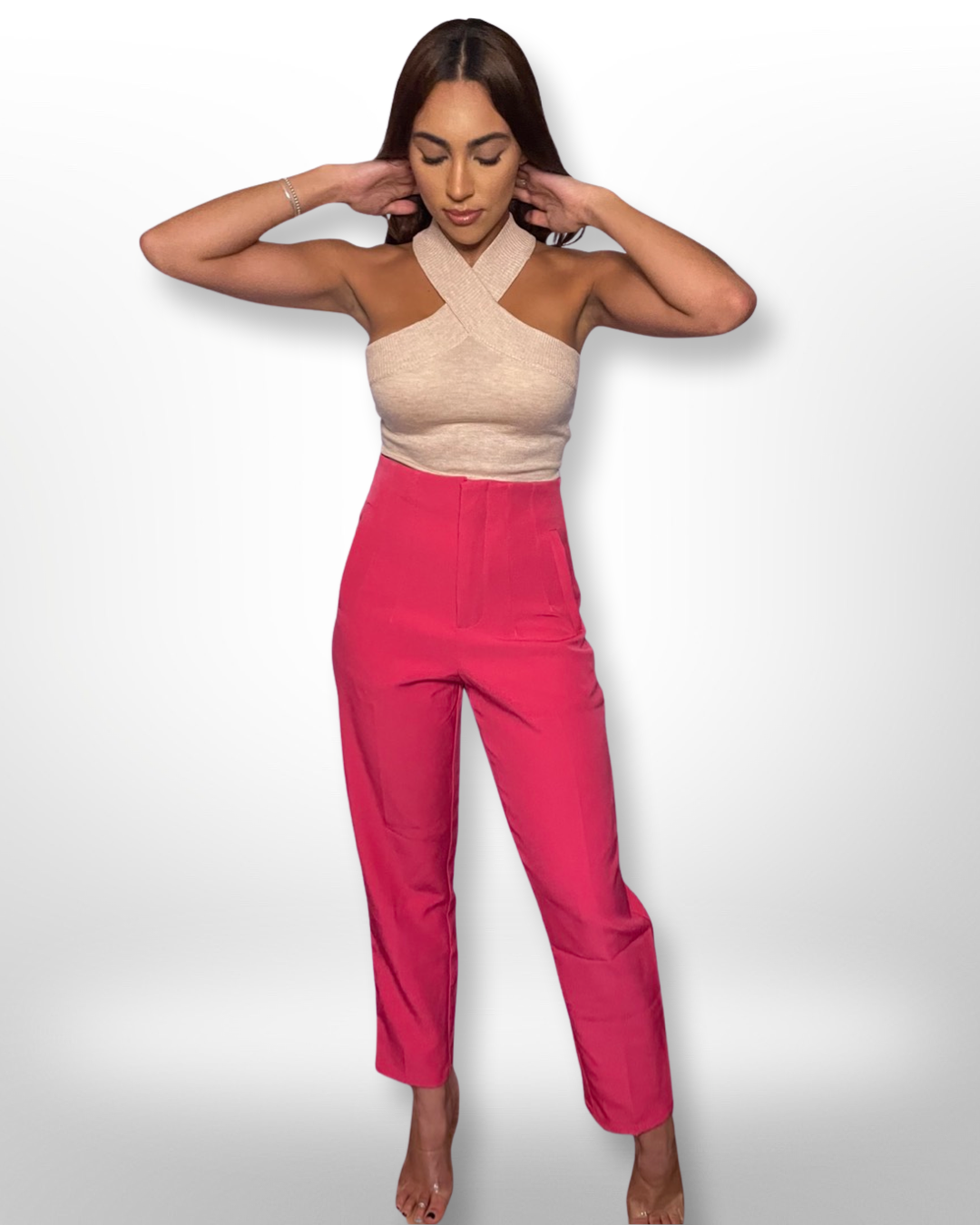 Pink High Waist Trousers - Munroes