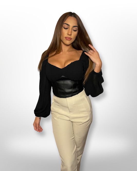 Taupe High Waist Trousers - Munroes